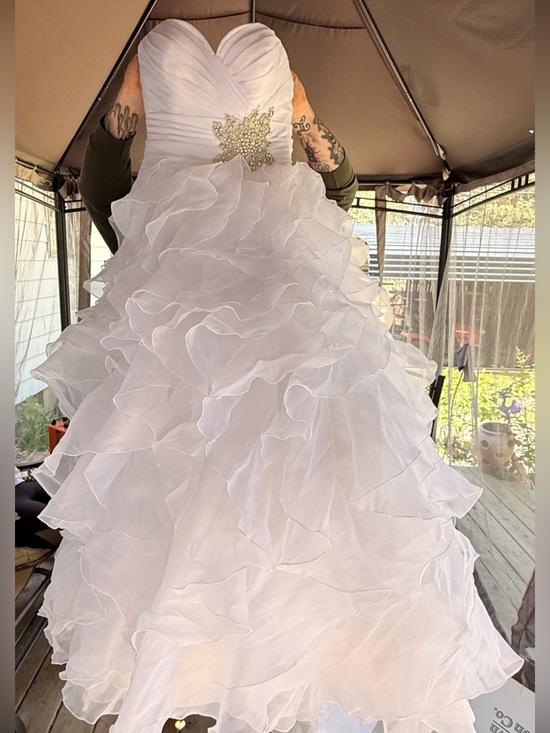 Allure Bridals Dresses & Skirts - Allure Bridal Dress-White Ruffled Strapless Wedding Gown Sz 10